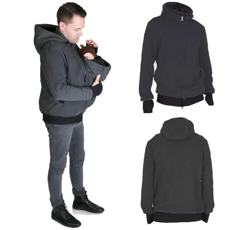 2024 Kangaroo Dad Kangaroo Mom Hoodie Autumn Winter Men's Women's Parenting Bag Australia Cross-Border Sweatirt