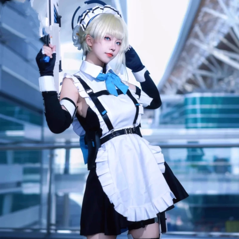 Game Blue Archive Asuma Toki Cosplay Costume Women Men Maid Dress  Lolita Battle Uniform Halloween Party Suit Role Play Outfit