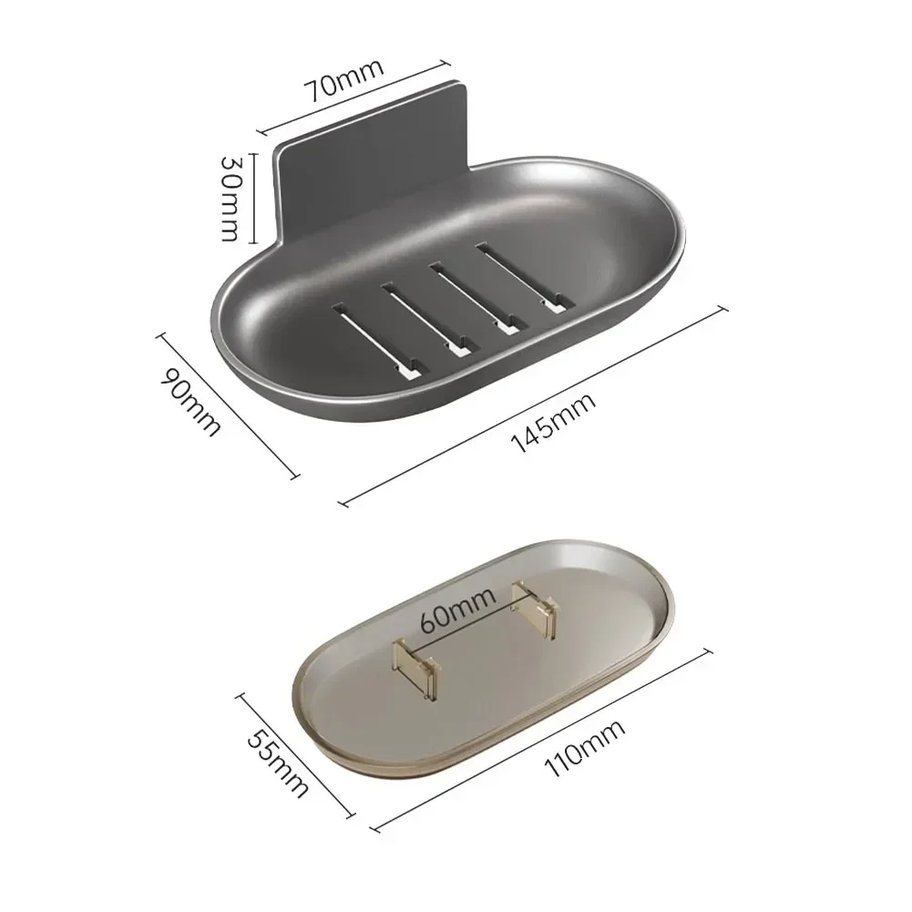 Aluminum Alloy Soap Dish Box Soap Holder Bathroom Soap Dish With Drain Water Wall Soap Dish Bathroom Accessories