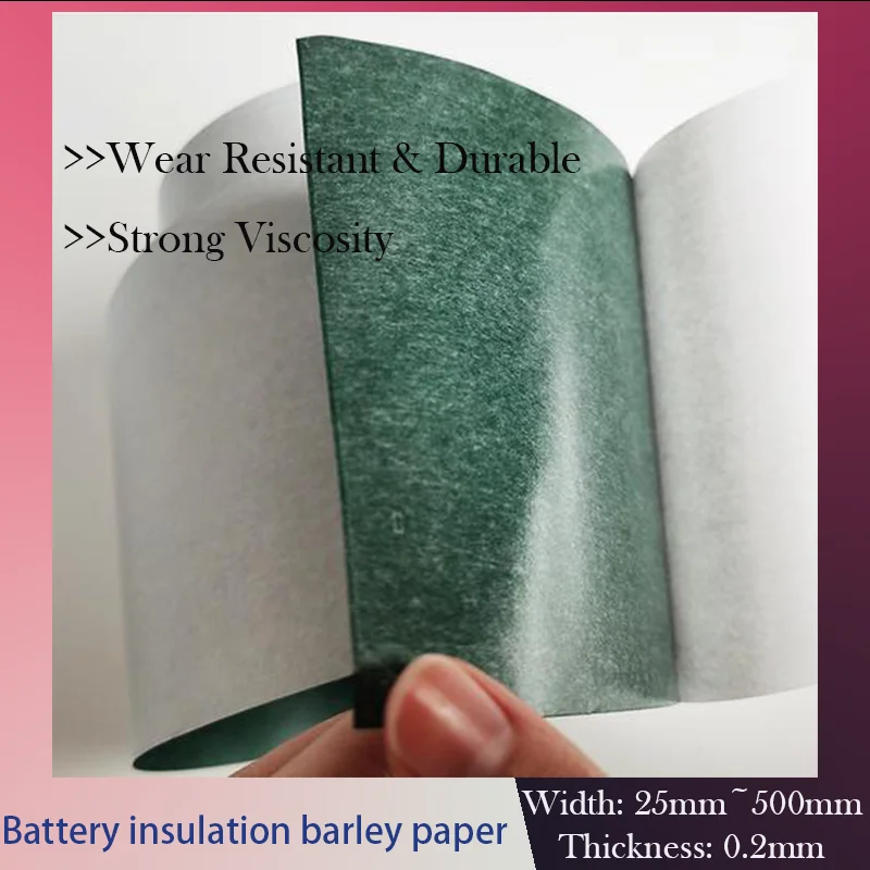 Width 25~500mm  Insulation Gasket Barley Paper With Adhesive Glue Li-ion Battery Pack Cell Electrode Insulated Pads