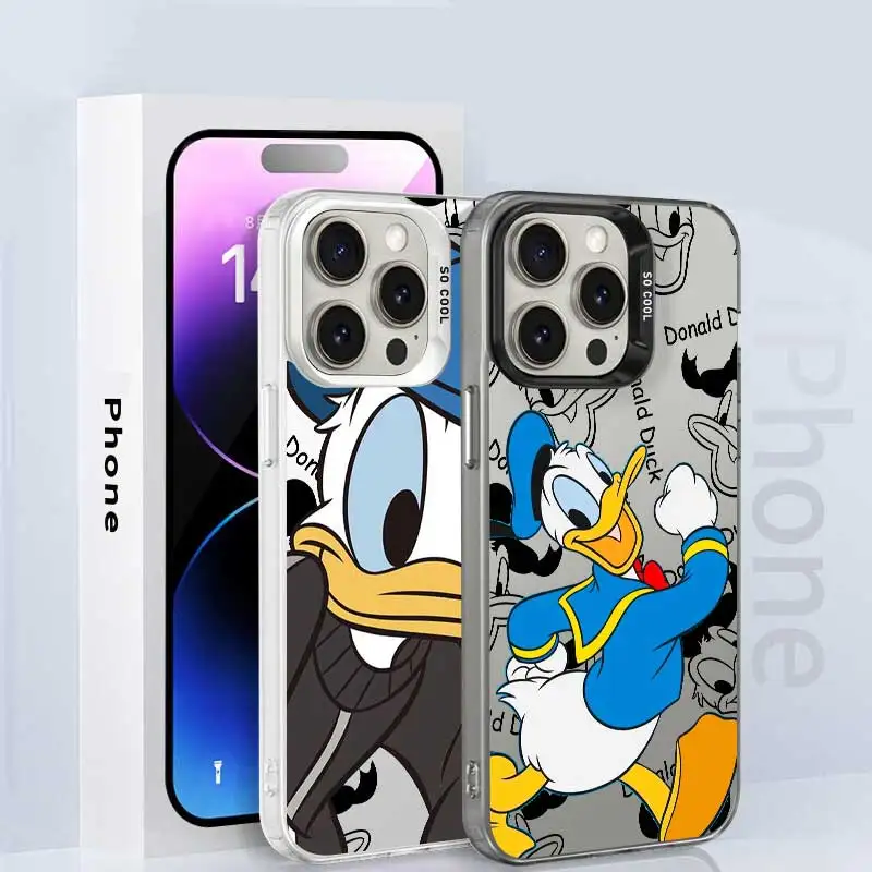 Cartoon Donald Duck Phone Case For iPhone 15 14 11 13 12 Pro Max XR X XS Plus Hard Matte Shell Protective Cover Fundas