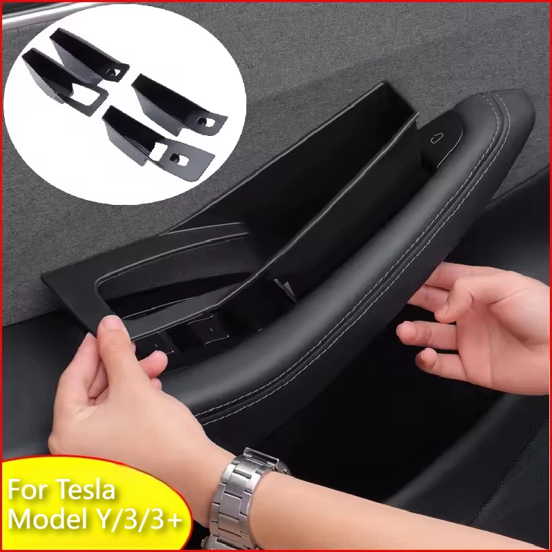 

Door Handle Storage Box for Tesla Model 3 Highland Model Y Juniper 2025 Interior Accessories Inner Handle Organizer Phone Holder