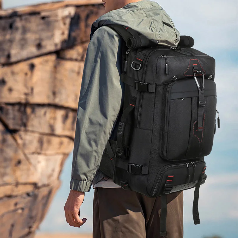 Multi Functional Expandable Travel Backpack Outdoor Hiking Backpack with Independent Shoe Compartment Large Capacity Luggage Bag