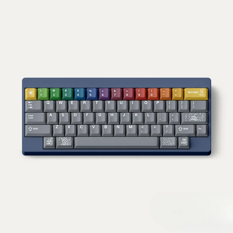 Original After-the-Rain Theme Keycaps PBT Sublimation Rainbow Color Customized Keycaps Mechanical Keyboard Accessories Gifts