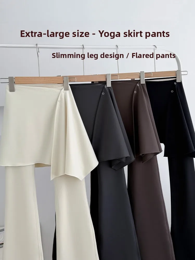 

plus Size arkskin Yoga Pants High Waist Long Tapered Leg Detachable Outerwear Fake Two-Piece High Rise Bootcut Fitn Trou...