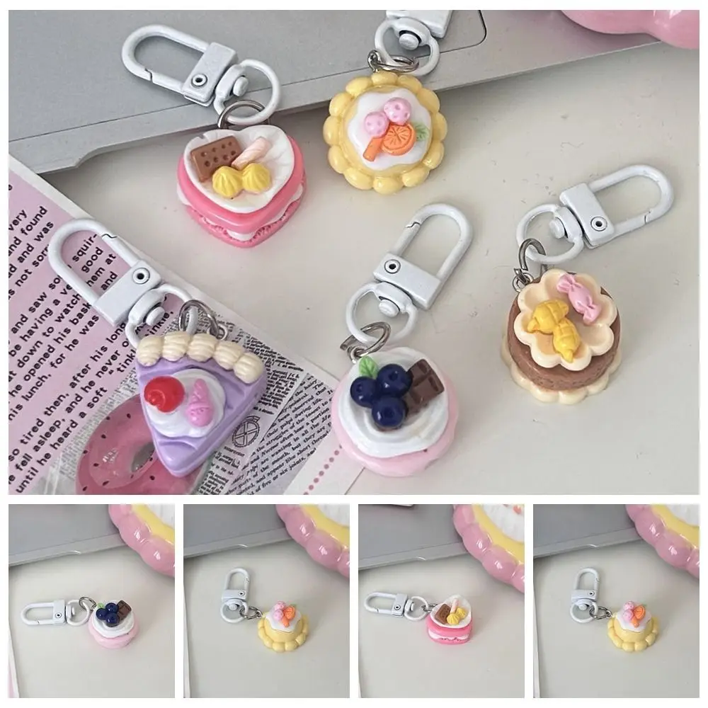 Simple Cute Cake Pendant Keychain Ins Fun Bag Accessories Simulation Exquisite Party Gift Jewelry Handbag