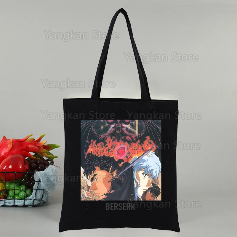 اليابان أنيمي الشجاعة حقائب من القماش المتسوق حقيبة كتف المرأة مصمم حقائب اليد حقيبة تسوق عادية البقالة للتخصيص