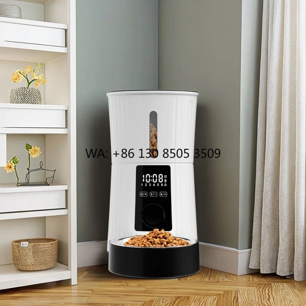 

Intelligent Automatic Stainless Steel Portable Feeder Timed Quantitative Anti-Block Dispenser For Cats Dogs Solid Charge