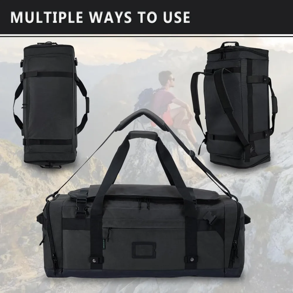 حقيبة القماش الخشن العسكرية شديدة التحمل - حقيبة ظهر للسفر قابلة للطي للرجال والنساء، حقيبة رياضية تكتيكية ذات سعة إضافية #4