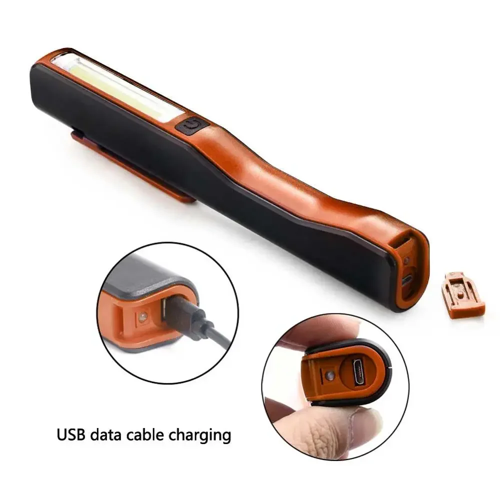 USB Rechargeable Flashlight Portable Mini COB LED Torch Maintenance work light torch flashlight With Battery For Camping Night