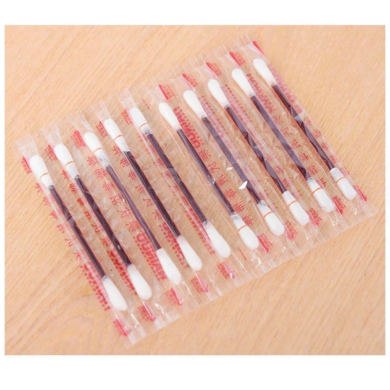 100Pcs Disposable Medical Aid Cleaning Care Wound Cotton Swab  Disinfected Cotton Swab Iodine Cotton Stick Iodine Makeup Tools