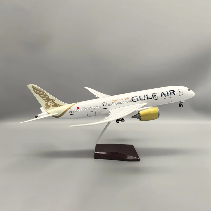 1/130 Scale 47CM Gulf Air B787 Airline Airplane Diecast Resin Model Dreamliner Aircraft Replica Plane Collection Decoration Toys