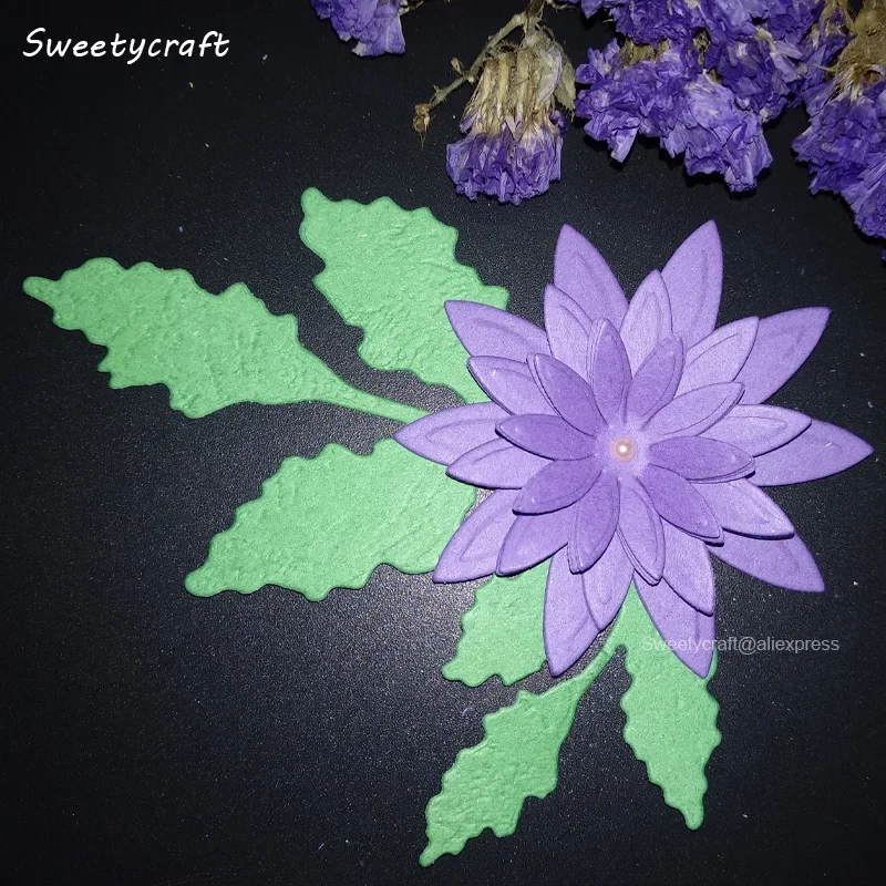 

Stamps Dies Scrapbooking Flower Leaves Metal Cutting Dies Embossing Die Cut Card Making Craft Stencil 2024 Paper Background DIY