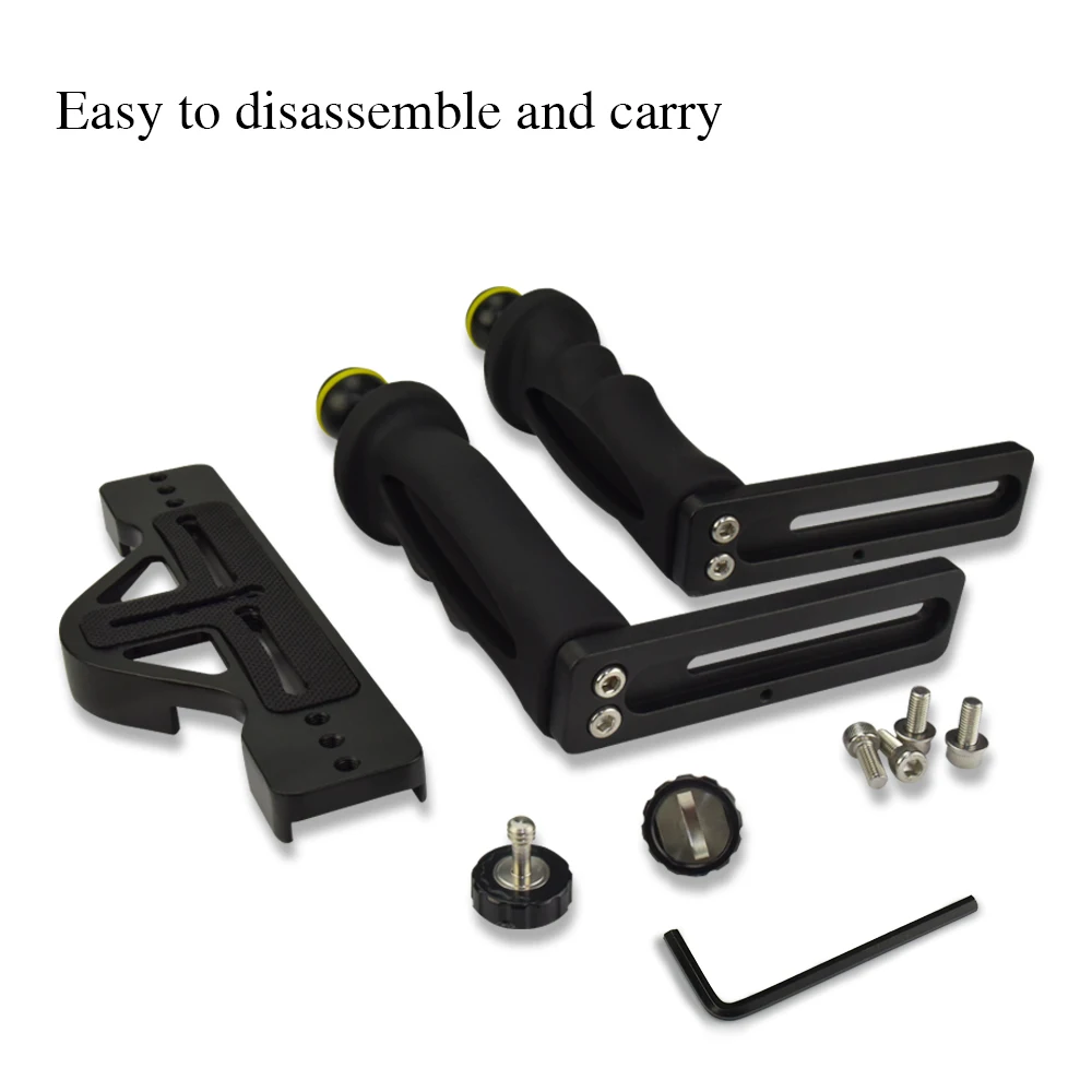 Searogs TS-7 سبائك الألومنيوم مقبض صينية قبضة قوس استقرار ل الغوص كاميرا و الهاتف المنزلية التصوير تحت الماء