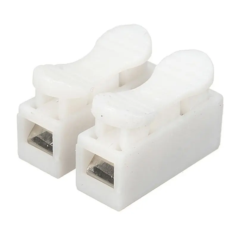 ABVT-400Pcs Plastic 2 Pin Push Quick Cable Connector Wiring Terminal 10A 250V