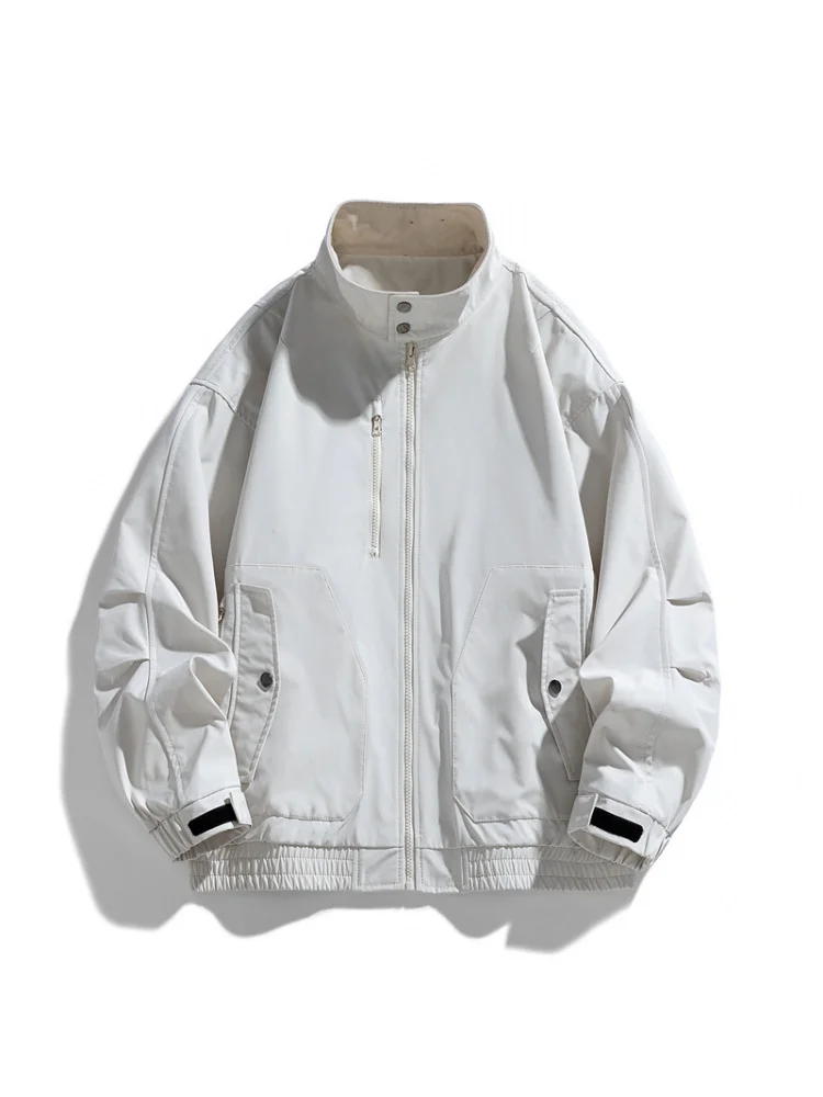 Minsu stand collar jacket men's windproof waterproof outdoor business casual jacket high-end administrative jacket fashionable J