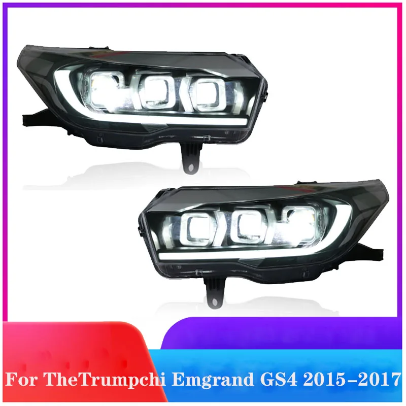 

Car Led Headlight For TheTrumpchi Emgrand GS4 2015-2017 Headlight Assembly Modified New Lens LED Flow Daytime Running Light