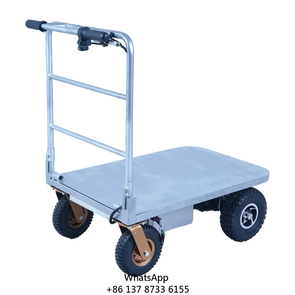 

Heavy-Duty Electric Folding Steel Trolley Cart Multi-Function Platform Truck Four-Wheel For Industrial Metal Hand Cart