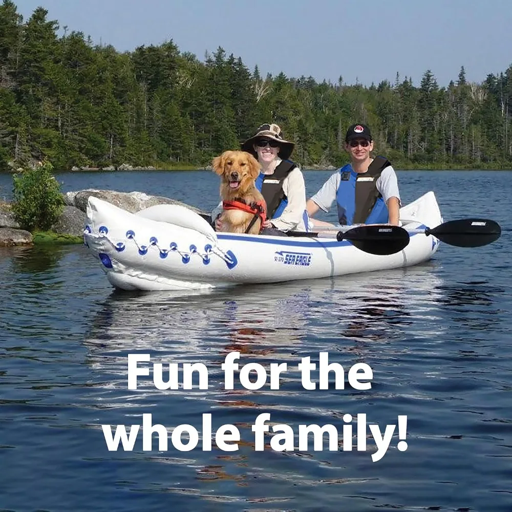 Kayak Tiup 1-3 Orang-Mudah Disimpan & Ringan-dengan Tempat Duduk, Dayung, Pompa Kaki dan Tas