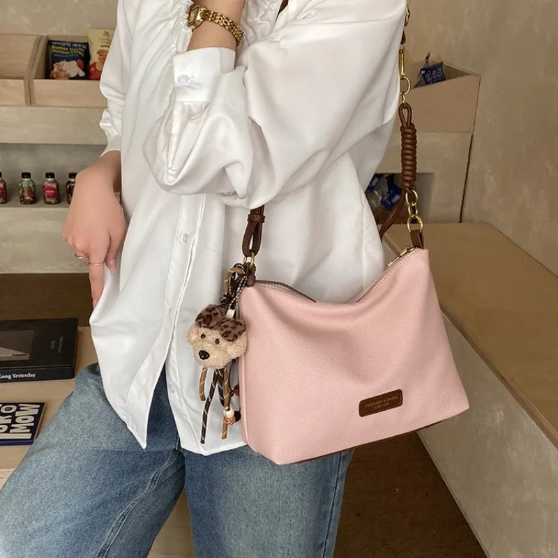 クラシックな高級レザーレディースバッグ、ラグジュアリーでエレガントなヴィンテージ風トレンディクロスボディメッセンジャートートバッグ