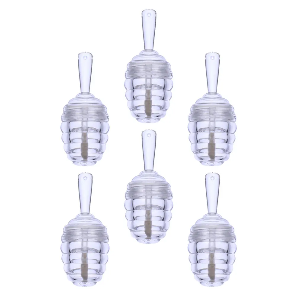 Tubos de brillo de labios con forma de panal, contenedores de bálsamo labial vacíos transparentes, botellas de lápiz labial DIY, uso portátil en viajes, 6 uds.