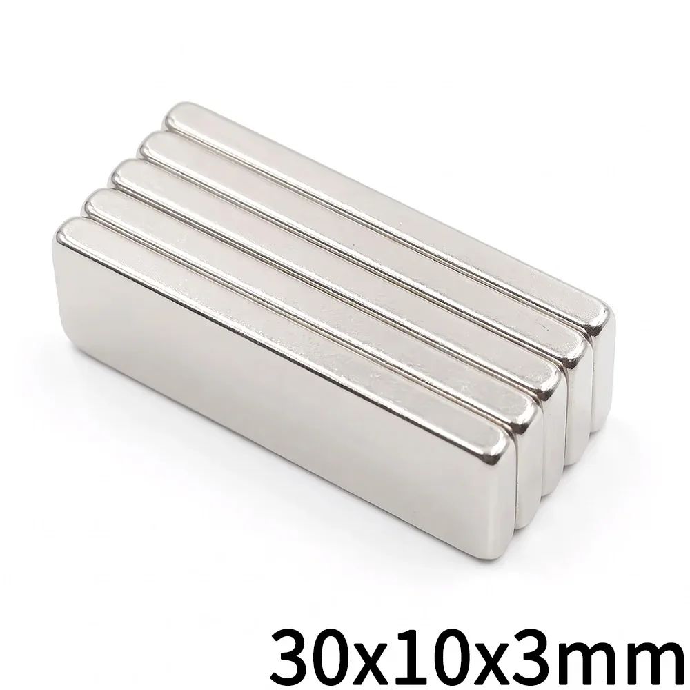 5/10/20/50Pcs 30x10x3 Block Powerful Neodymium Magnet 30mm X 10mm X 3mm Rectangular Super Strong Magnetic NdfeB Imanes 30*10*3