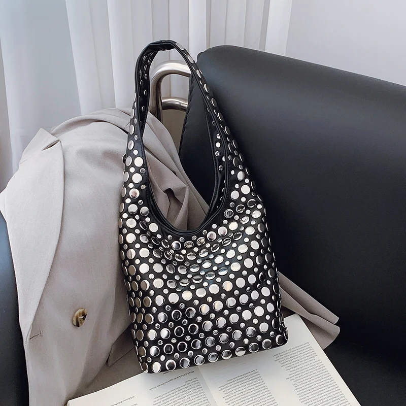 Designer Geometrische Umhängetasche Für Frauen Top Marke Handtasche Luxus Glänzende Niet Handgemachte Abend Clutch Tasche Mode Party Geldbörse – Detail 11