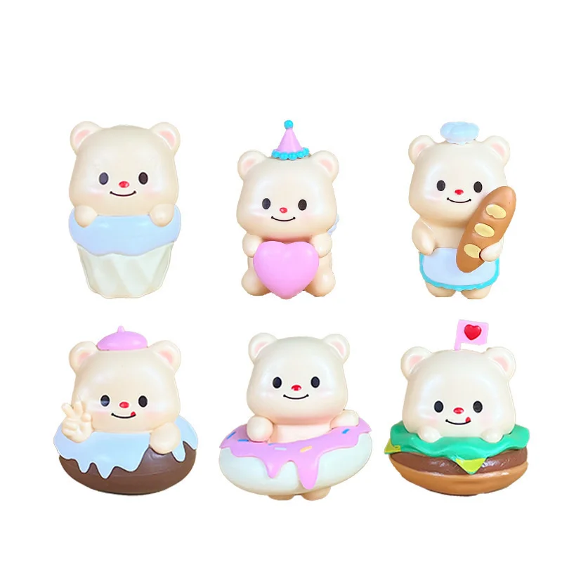 Boîte aveugle ours crémeux, jouet de collection mignon pour filles, décoration de bureau à domicile, cadeau d'anniversaire doux pour enfants