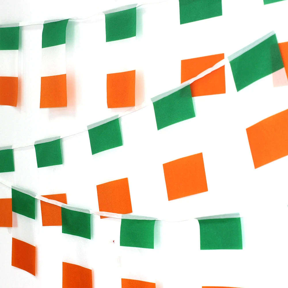 FLAGLINK 24pcs/set Ireland Flag14x21cm 20x30cm Home Decor Ireland Bunting Flag Ireland Pennant Banner Buntings Festival