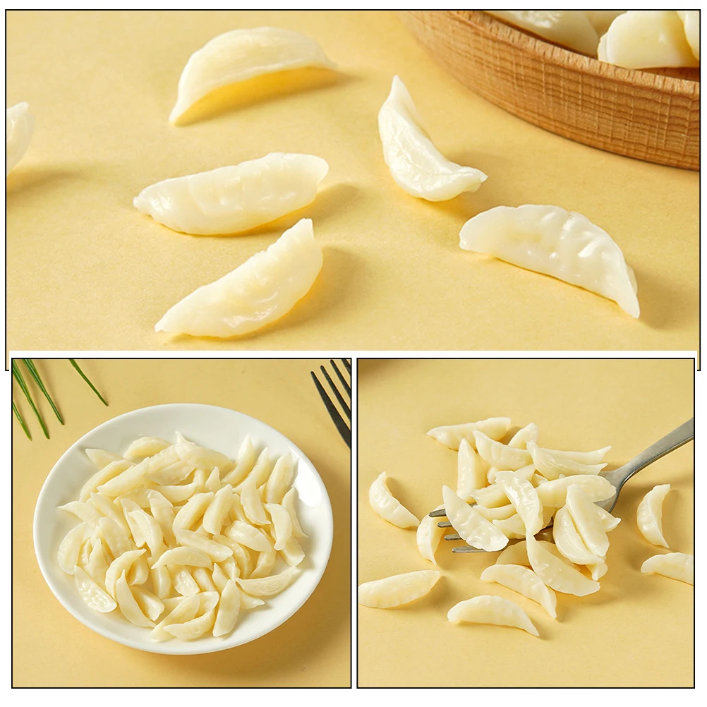 

Mini Simulated Dumplings Food Toys Restaurant Display Prop White Pvc Simulation