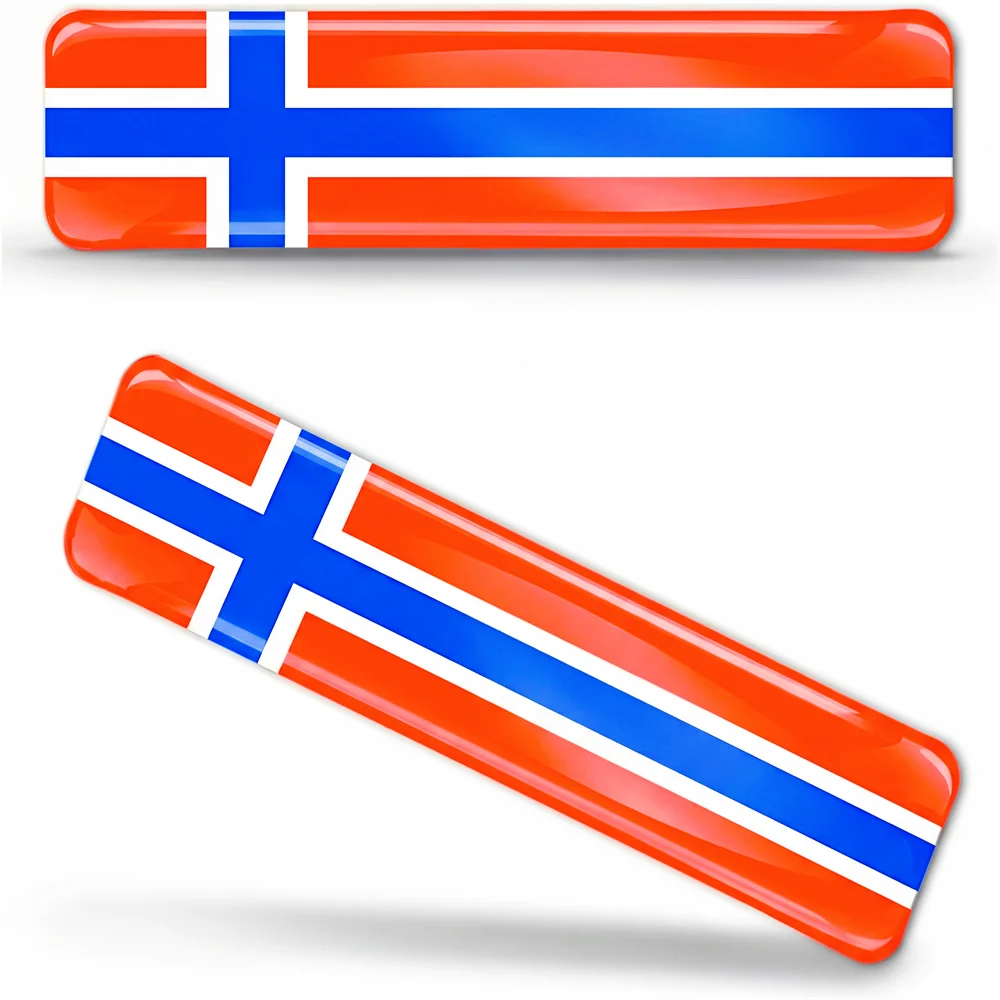 2 X 3D Domed Silicone Stickers Decals Norway National Norway Flag Car Motorcycle Helmet Mobile Phone, Tablet, Suitcase