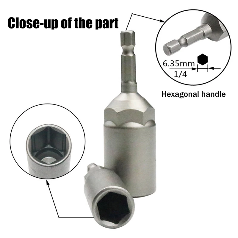 1 conjunto 5.5-19mm porca elétrica driver broca impacto soquete adaptador hexagonal chave de fenda porca chave ferramenta elétrica acessórios