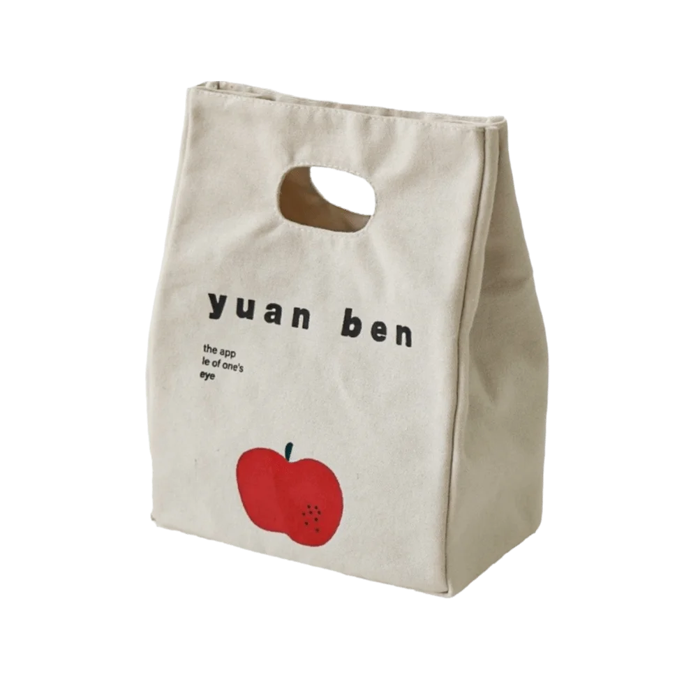 Tote Aluminum Foil Liner Insulated Lunch Bag Large Capacity Canvas Portable Picnic Bag Reusable Thick Food Storage Bag Camping