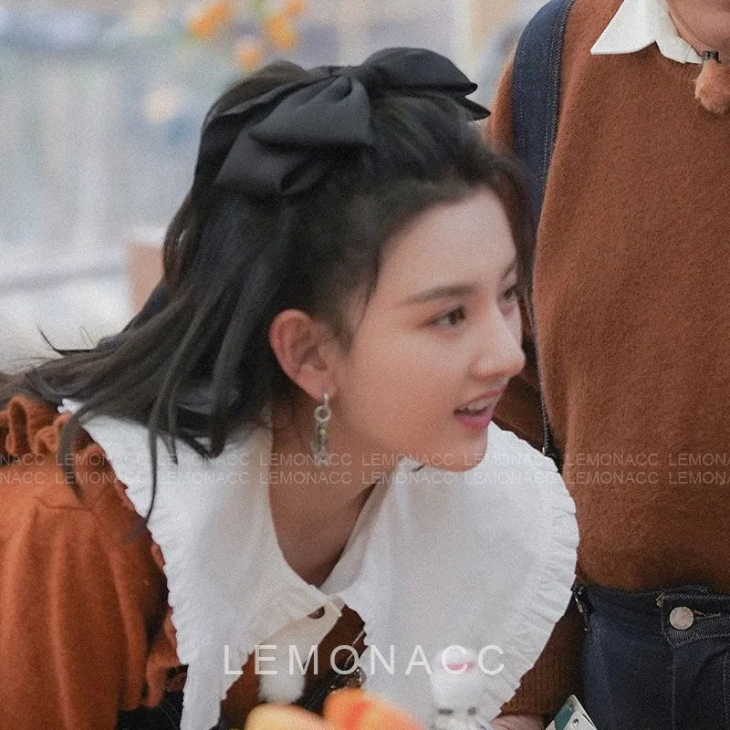 Large Bow Hair Clip Black High Crown Ponytail Top Clip Premium Resin Non Slip for Women Daily Home