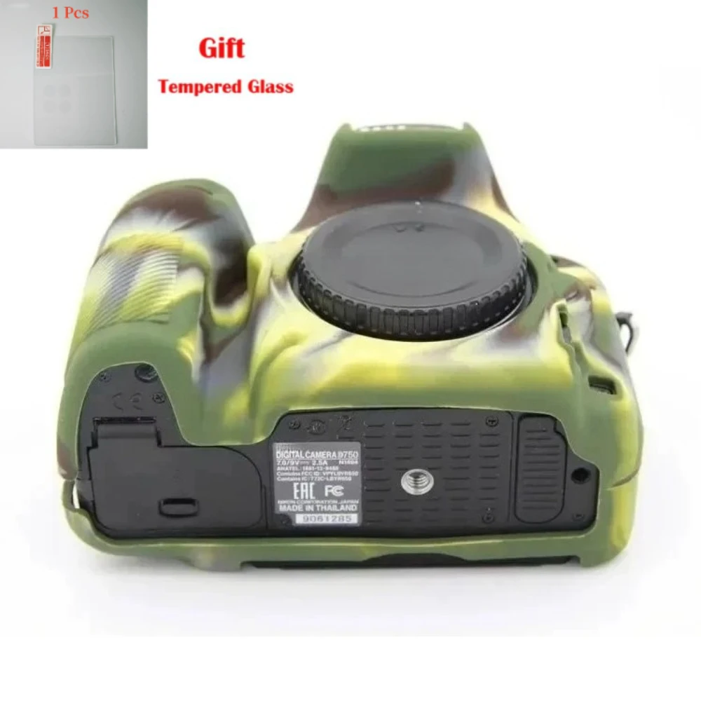 

Soft Rubber Case，For Nikon D750 Camera Case Protective Body Cover Skin Nice soft Silicone Camera Video Bag + free tempered film