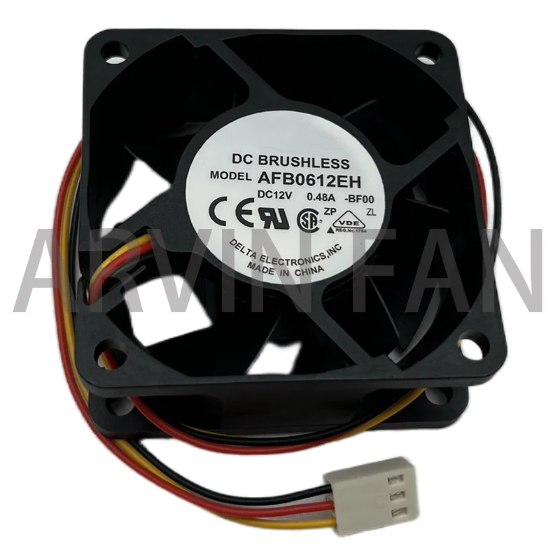 Brand New Original AFB0612EH-BF00 6cm 6025 60x60x25mm 60mm Fan DC12V 0.48A 3-line Inverter Cooling Fan