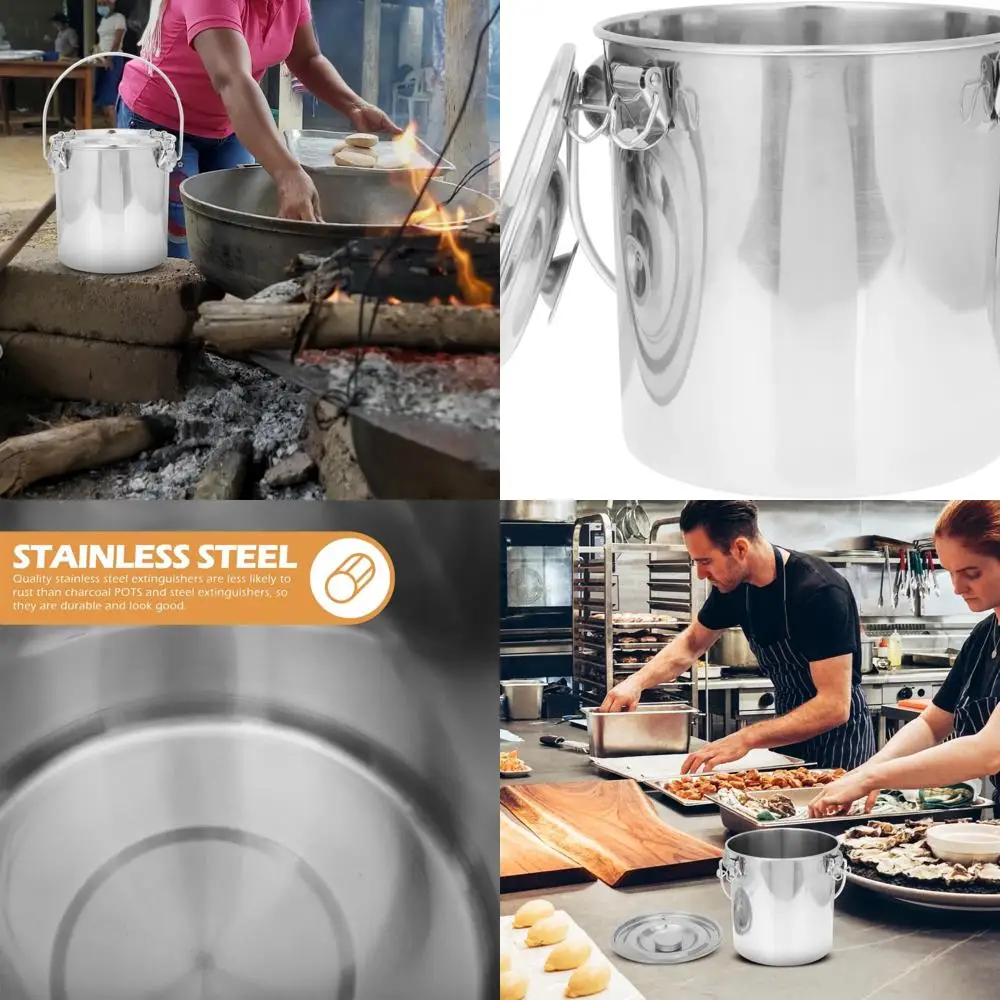 

152 oz Stainless Steel Food Storage Container with Clamp Lid for Rice, Flour, Grains, Coffee Beans, and More