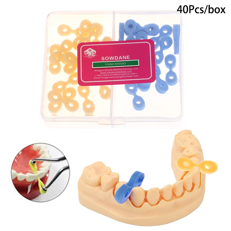 

40PCS/box Dental Elastic Rubber Fixing Wedges Matrix Matrices Dam Composite Tooth Separator Dentistry Accessory Tools