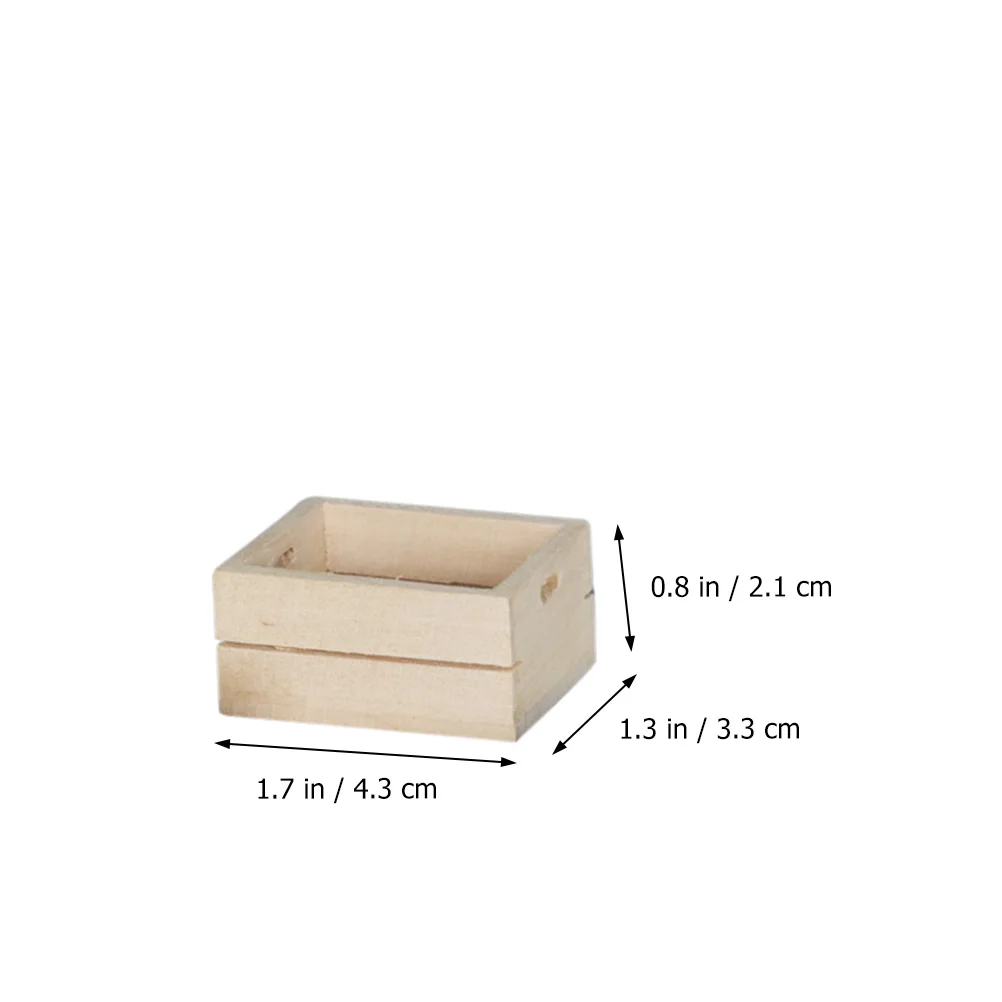 

3 Pcs Mini Real Wood DIY Frame Kids Fruit Veg Shop Decor House Accessories Safe Natural Toy Set Mini Furniture