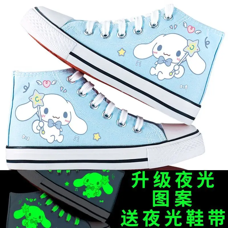 Sweet Cinnamoroll Kuromi Anime Kawaii Sanrio Canvas Shoes Cute Cartoon My Melody Ins Fashion Board Sneakers Gifts for Kids