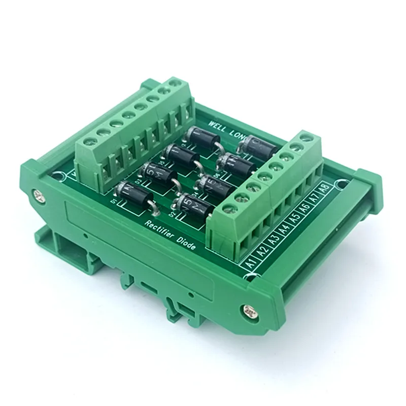 DIN Rail Mount  1N5408 3A 1000VDC 8 Individual Diode Module.