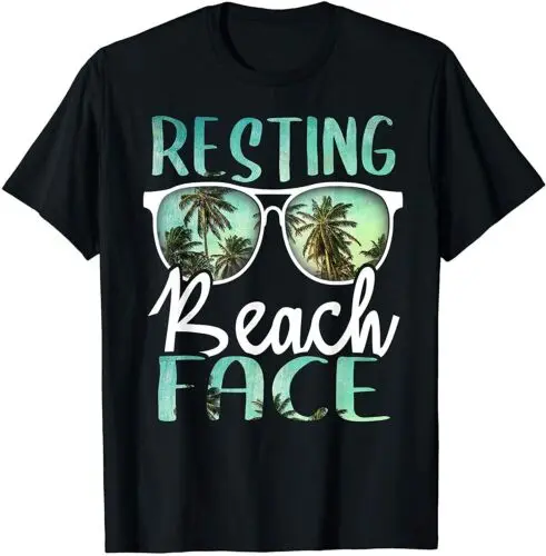  Resting Beach Face Vintage Retro Funny Beach Vacation T-Shirt