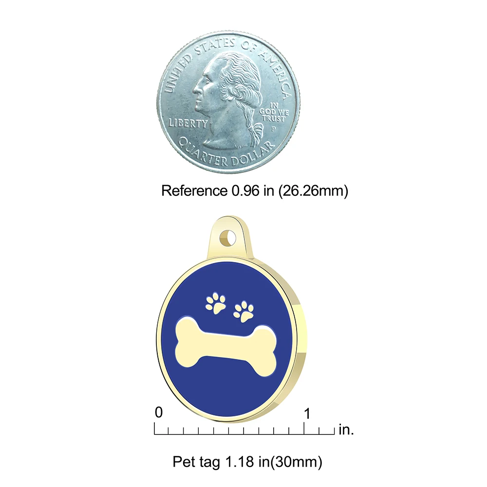 Personalized Dog ID Tag Customized Puppy Dogs Tags Free Engraved Pet Round Shpae Nameplate For Dogs Collar Accessories 8 Styles