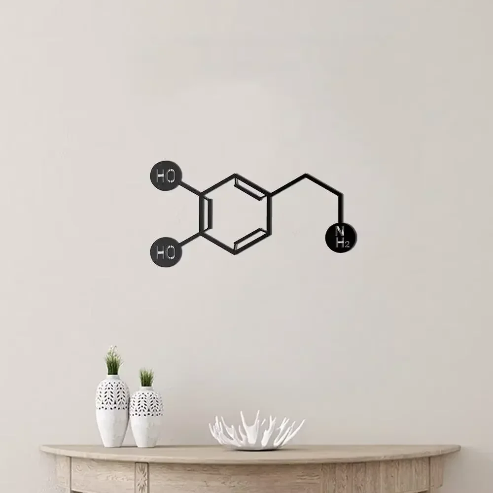 CIFBUY Dopamine Molecule Metal Wall Art Iron Hanging Sculpture Living Room Office Home Decor Ornament Gift