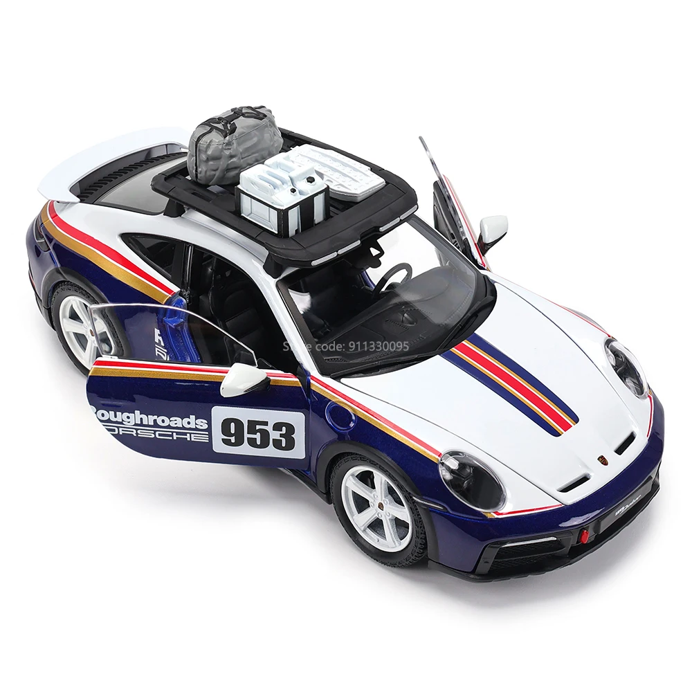 Bburago 1:24 Scale Porsche 911 Dakar Weissach alloy racing car Alloy Luxury Vehicle Diecast Car Model Toy Collection Gift