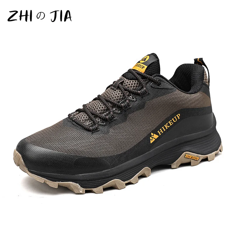 Zapatillas de deporte antideslizantes para hombre, zapatos de Montañismo resistentes al desgaste, calzado informal de cuero genuino para viajes, senderismo y trotar