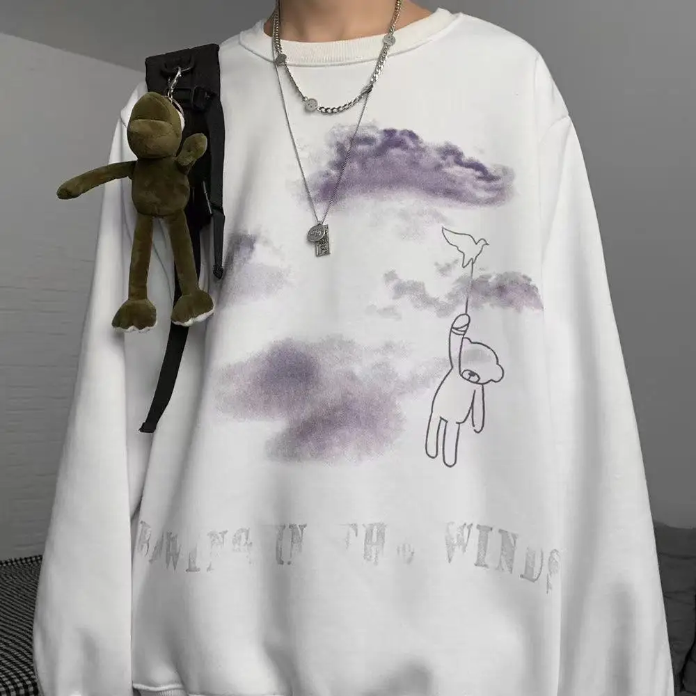 T shirt for men Autumn Oversize Long-Sleeved Tees Men\'s Clothing Y2k Vintage Printed Gym Anime shirt Tops Man Graphic T-shirts