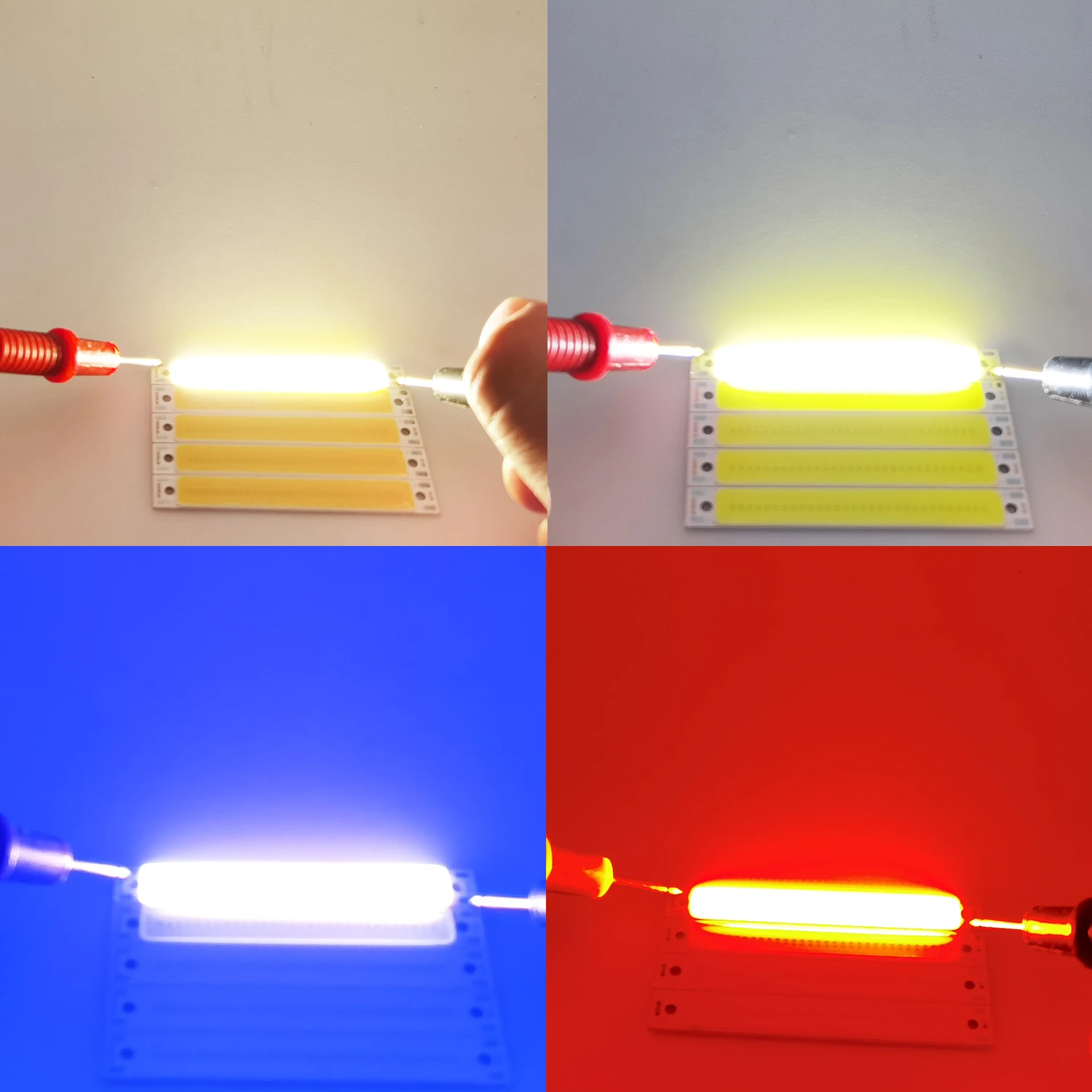 10 SZTUK / LOT Żarówka DC 3V 3.7V 2V COB 60x8mm 1.5W 3W Ciepły zimny biały niebieski czerwony chip LED do samodzielnego montażu na biurku