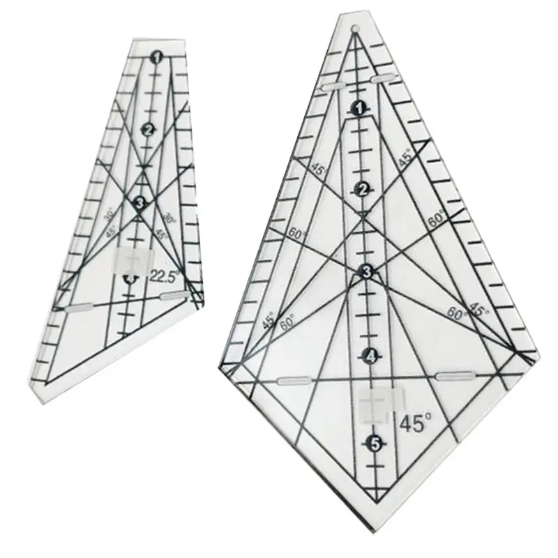 HITL Acrylic Sewing Patchwork Ruler Squedge 22.5°/45° Sewing Template Ruler Patchwork Quilting Ruler DIY Sewing Stencil Tool