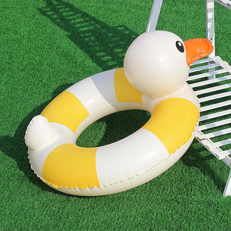 Swim Ring For Kids Swimming Inflatable Ring Kids Swim Trainer Swim Rings Children Waist Ring Duck Shape Pool Toys Beach Party